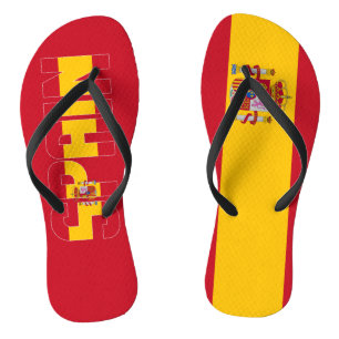 Chanclas España Bandera Inscripción Red Yellow Patriótico 
