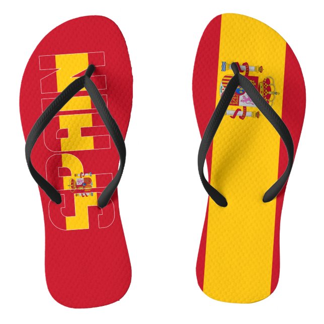 Chanclas España Bandera Inscripción Red Yellow Patriótico  (Plantilla)