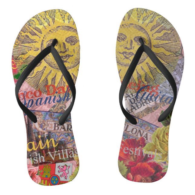 Chanclas España Sunshine español Travel Art (Plantilla)