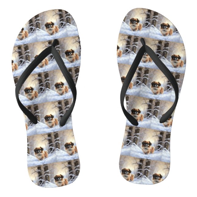 Chanclas Español tibetano deja que nieve Navidades (Plantilla)