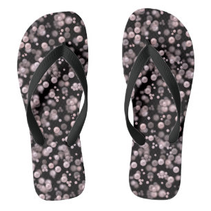 Chanclas Esparcimiento de perlas rosas y blancas en velv ne