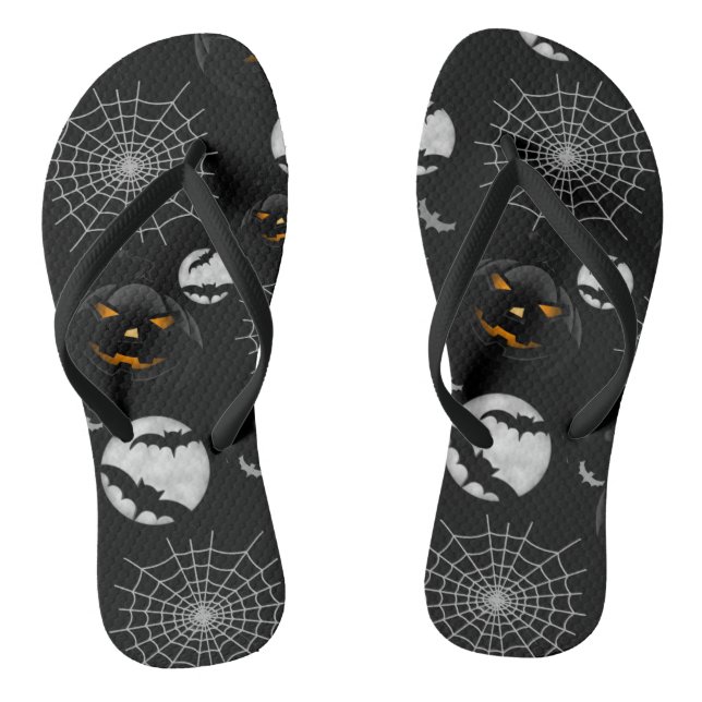 Chanclas Espeluznante Patrón oscuro de Halloween (Plantilla)