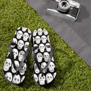 Chanclas Espinoso patrón blanco y negro Feliz Halloween