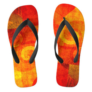 Chanclas Espiral antigua gruñida - rojo naranja
