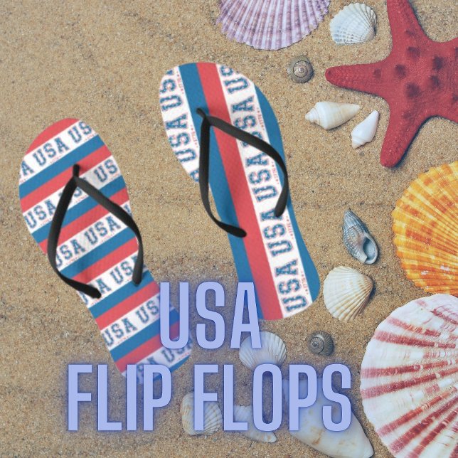 Chanclas Estadounidense Patriota Rojo Blanco Estrellas Azul (Subido por el creador)
