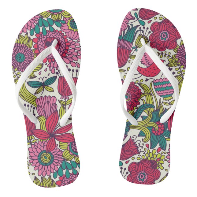 Chanclas Estampado de flores brillante (Plantilla)