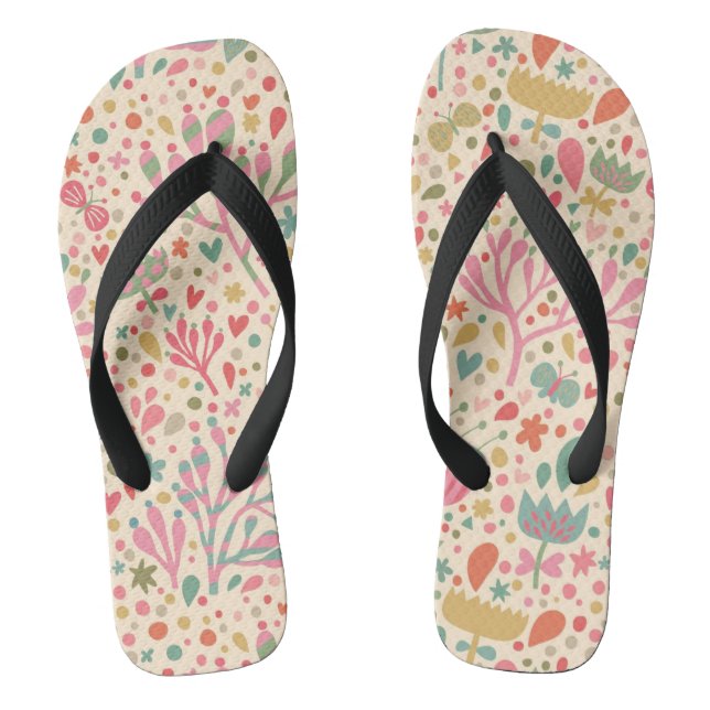 Chanclas Estampado de flores brillante (Plantilla)