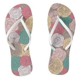 Chanclas Estampado de flores elegante. Floral brillante