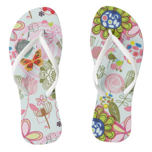 Chanclas Estampado de flores en el estilo retro 2
