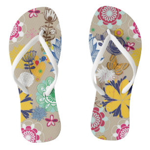 Chanclas Estampado de flores en el estilo retro 3