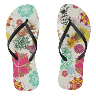 Chanclas Estampado de flores en estilo retro