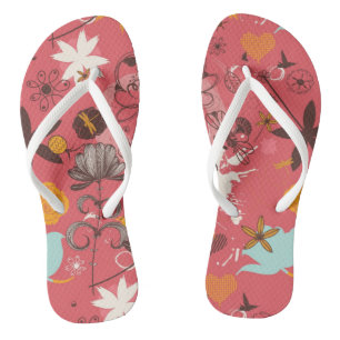 Chanclas Estampado de flores retro 4