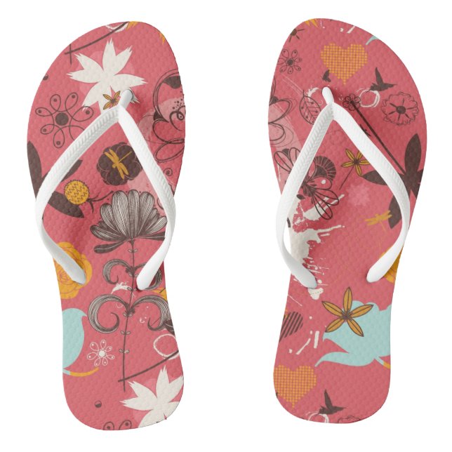 Chanclas Estampado de flores retro 4 (Plantilla)