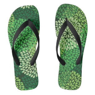Chanclas Estampado de flores verde