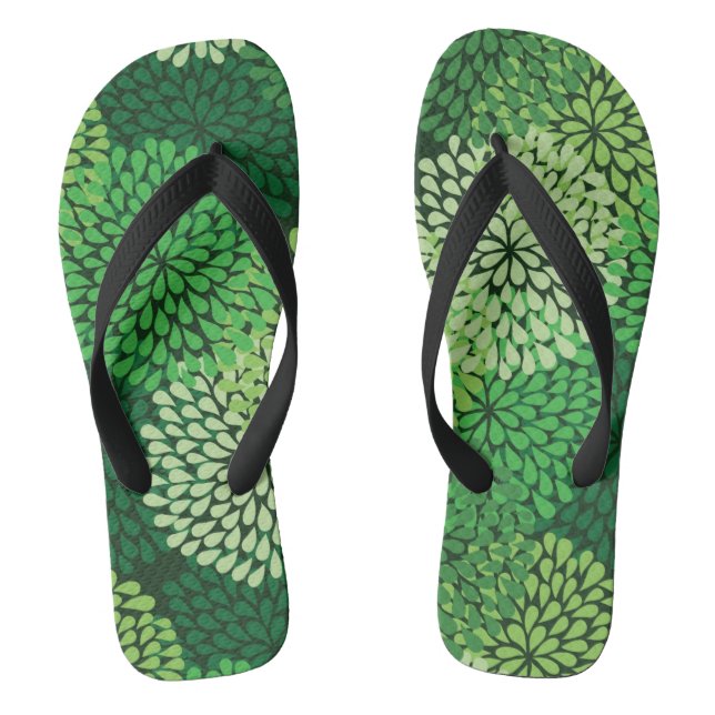 Chanclas Estampado de flores verde (Plantilla)