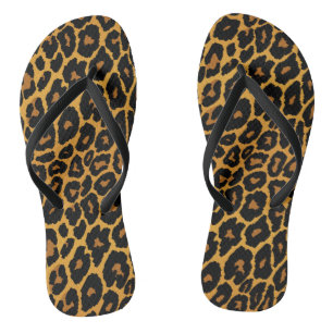 Chanclas Estampado de leopardo con gradiente dorado