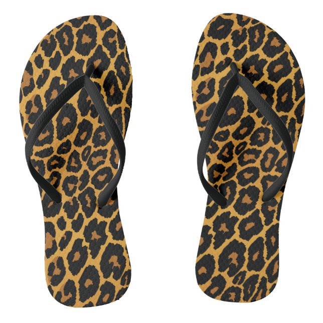 Chanclas Estampado de leopardo con gradiente dorado (Plantilla)