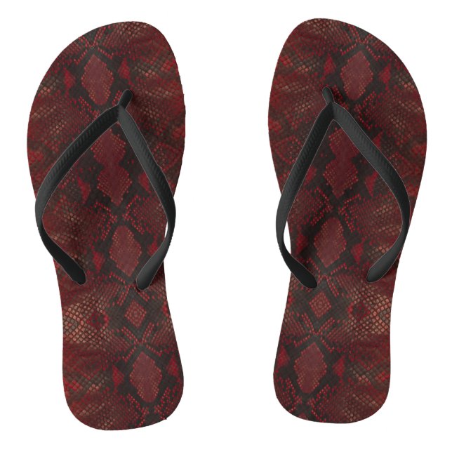Chanclas Estampado de pitón rojo y negro (Plantilla)