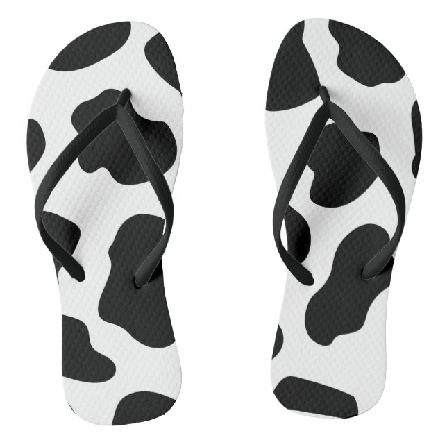 Chanclas Estampado de vaca negro blanco (Plantilla)