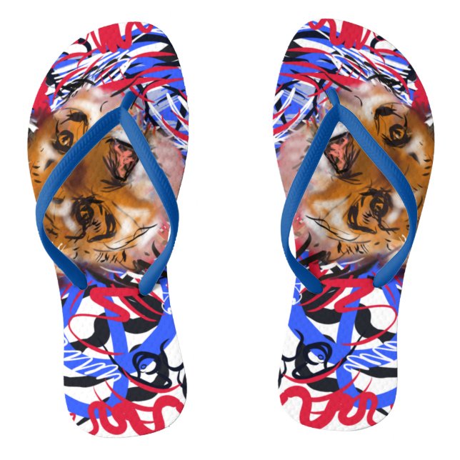 Chanclas Estilo de graffiti original del Tigre Año Zodiacal (Plantilla)