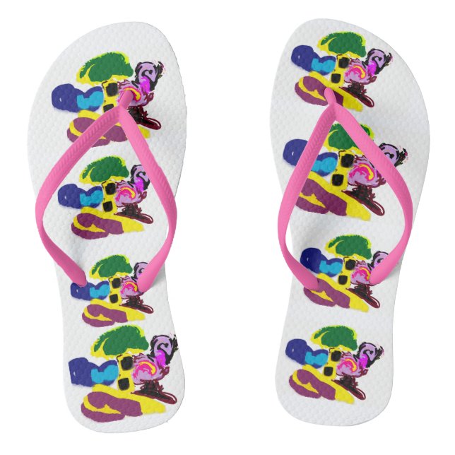 Chanclas Estilo de verano divertido de flamenco (Plantilla)