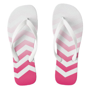 Chanclas ¡Estilo Ombre Chevron!   fuchsia blanca