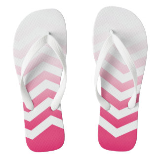 Chanclas ¡Estilo Ombre Chevron! | fuchsia blanca