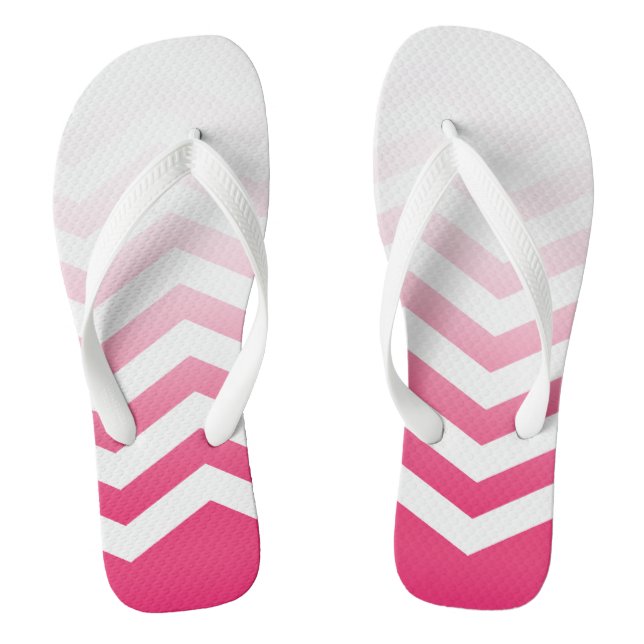 Chanclas ¡Estilo Ombre Chevron! | fuchsia blanca (Plantilla)