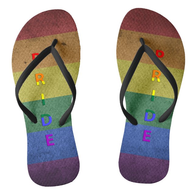 Chanclas Estilo retro de la bandera del orgullo LGBT (Plantilla)