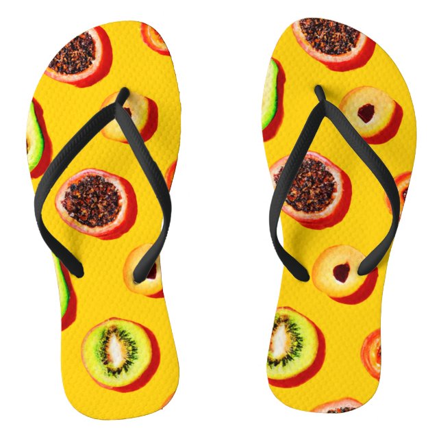 Chanclas Estiloso patrón de frutas neón (Plantilla)