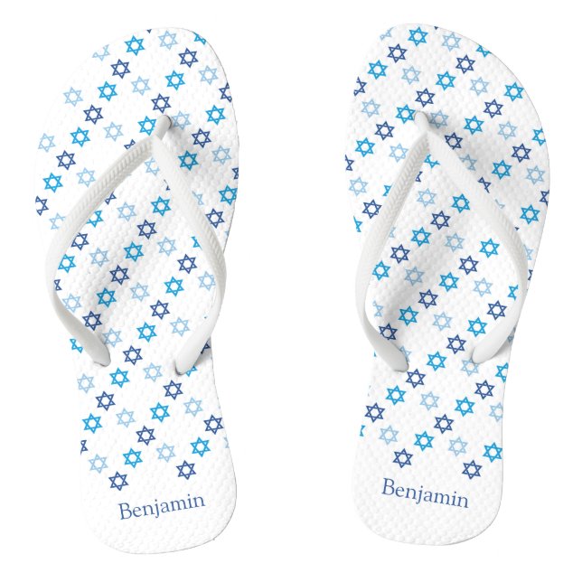Chanclas Estrella de David Azul y Blanco (Plantilla)