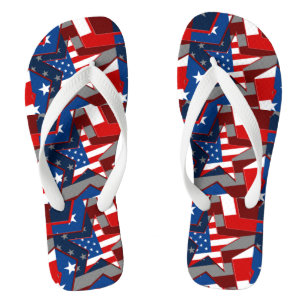 Chanclas Estrella de la Bandera Americana Adulto Flip Flops