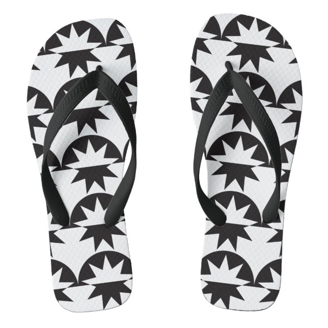 Chanclas Estrella del Deco Blanco Negro (Plantilla)