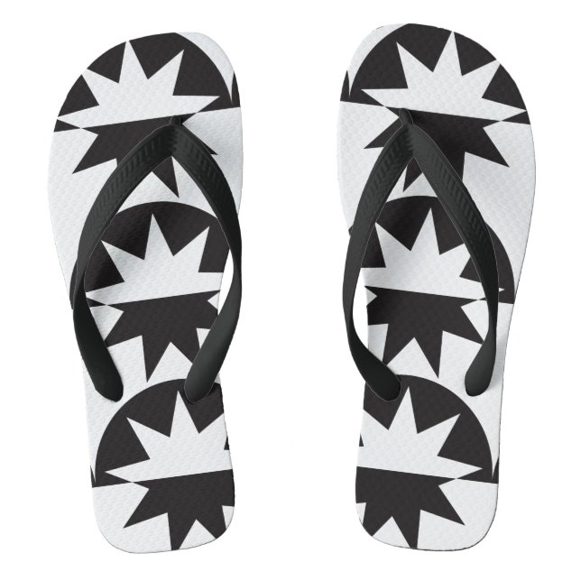 Chanclas Estrella del Deco Blanco Negro (Plantilla)