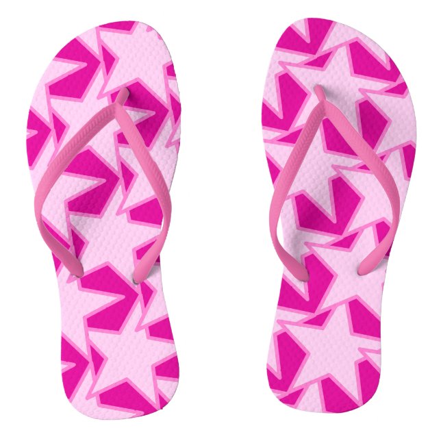 Chanclas Estrella geométrica moderna - rosa pálido y fucsia (Plantilla)