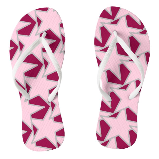 Chanclas Estrella geométrica moderna - rosa y burdeos (Plantilla)