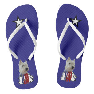 Chanclas Estrella solitaria - Westie de bandera estadounide