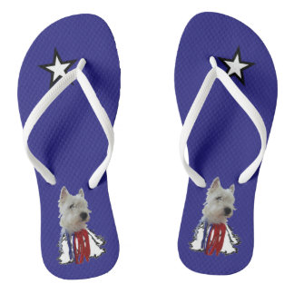 Chanclas Estrella solitaria - Westie de bandera estadounide