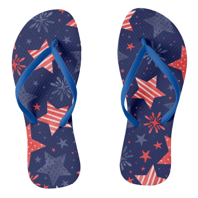 Chanclas Estrellas acuáticas 4 de julio Flip Flops (Plantilla)