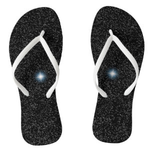 Chanclas Estrellas blancas plateadas y flash en flancos neg