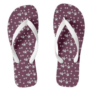 Chanclas Estrellas elegantes y modernas de color gris y bor
