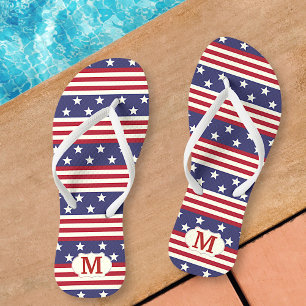 Chanclas Estrellas patrióticas y franjas americanas Monog
