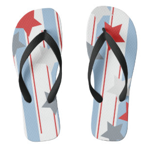 Chanclas Estrellas Patrióticas y Rayas Verticales Lindas