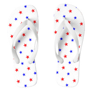 Chanclas Estrellas rojas y azules - Patrón de cielo estrell