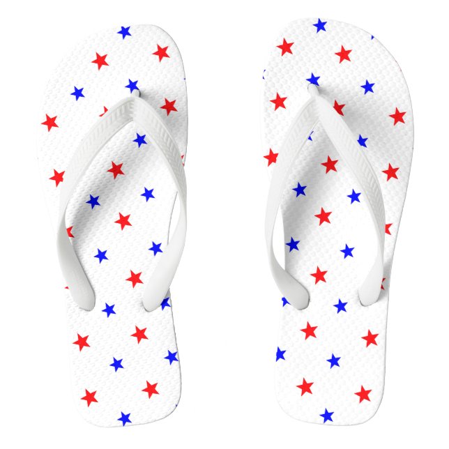 Chanclas Estrellas Rojas y Azules - Patrón de Cielo Estrell (Plantilla)