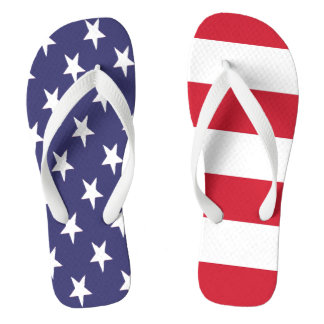 Chanclas Estrellas Y Rayas De Bandera Estadounidenses