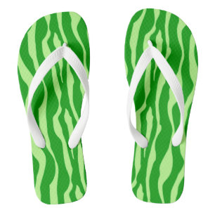 Chanclas Estripas de cebra - Tonos de Lime Green