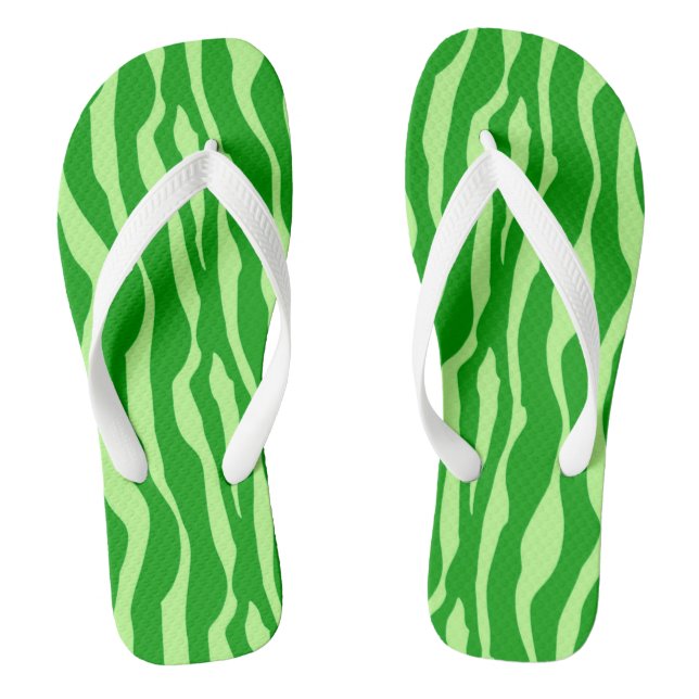 Chanclas Estripas de cebra - Tonos de Lime Green (Plantilla)