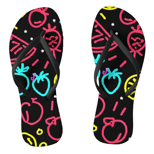 Chanclas Extravagancia de Frutas de Neón (Plantilla)