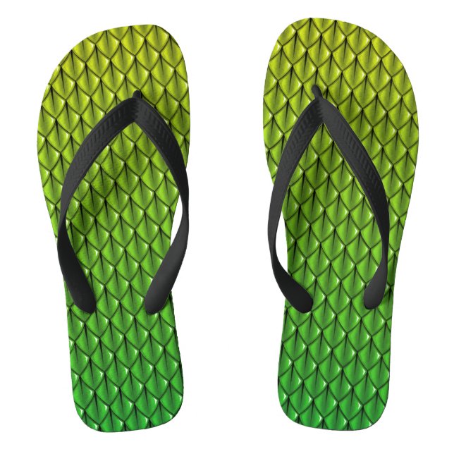 Chanclas Fantasía de la escala del dragón Lime Green (Fade) (Plantilla)